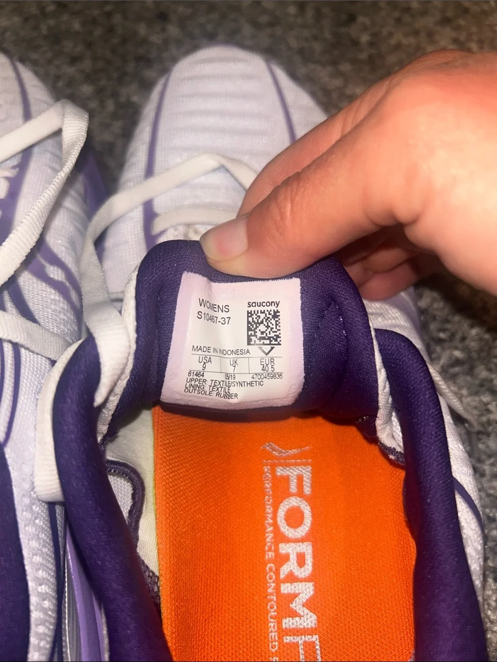 Saucony Women’s White and Purple Athletic Running Shoes